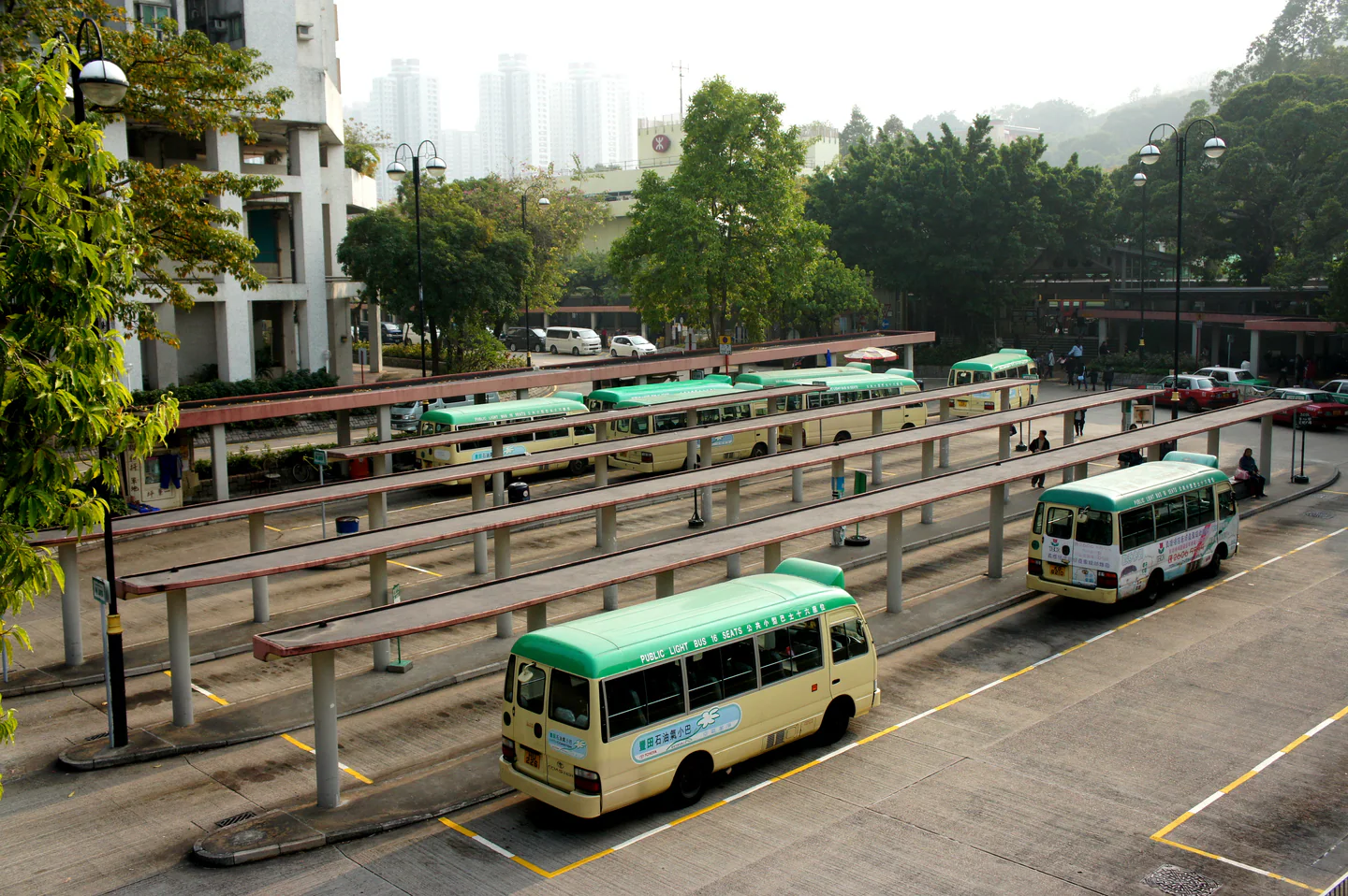 A Hong Kong public light minibus on a city street